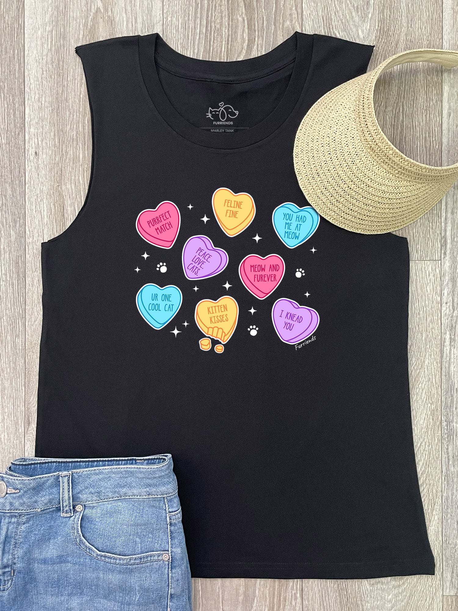 Candy Hearts - Cat Marley Tank