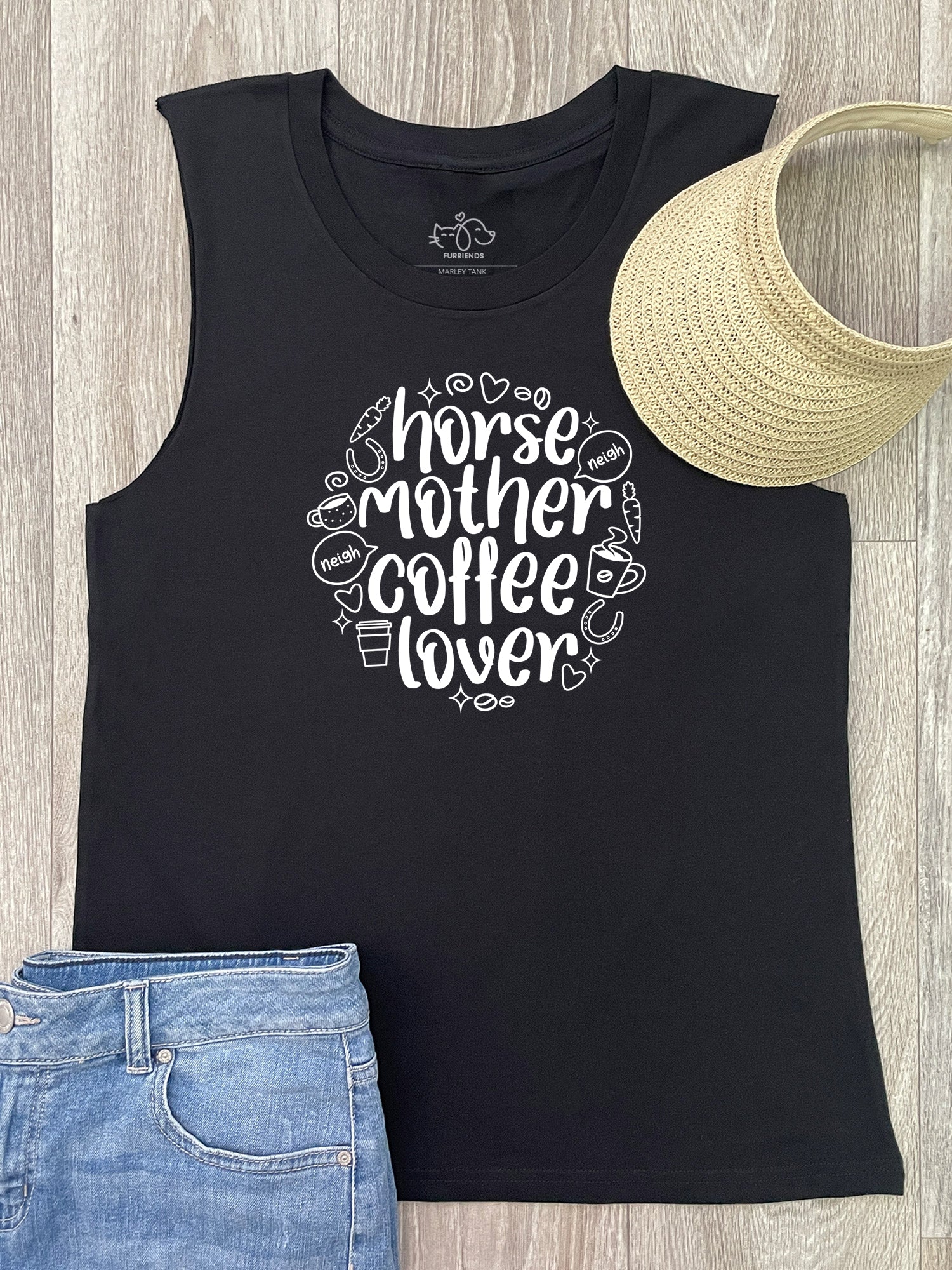 Horse Mother Coffee Lover Marley Tank