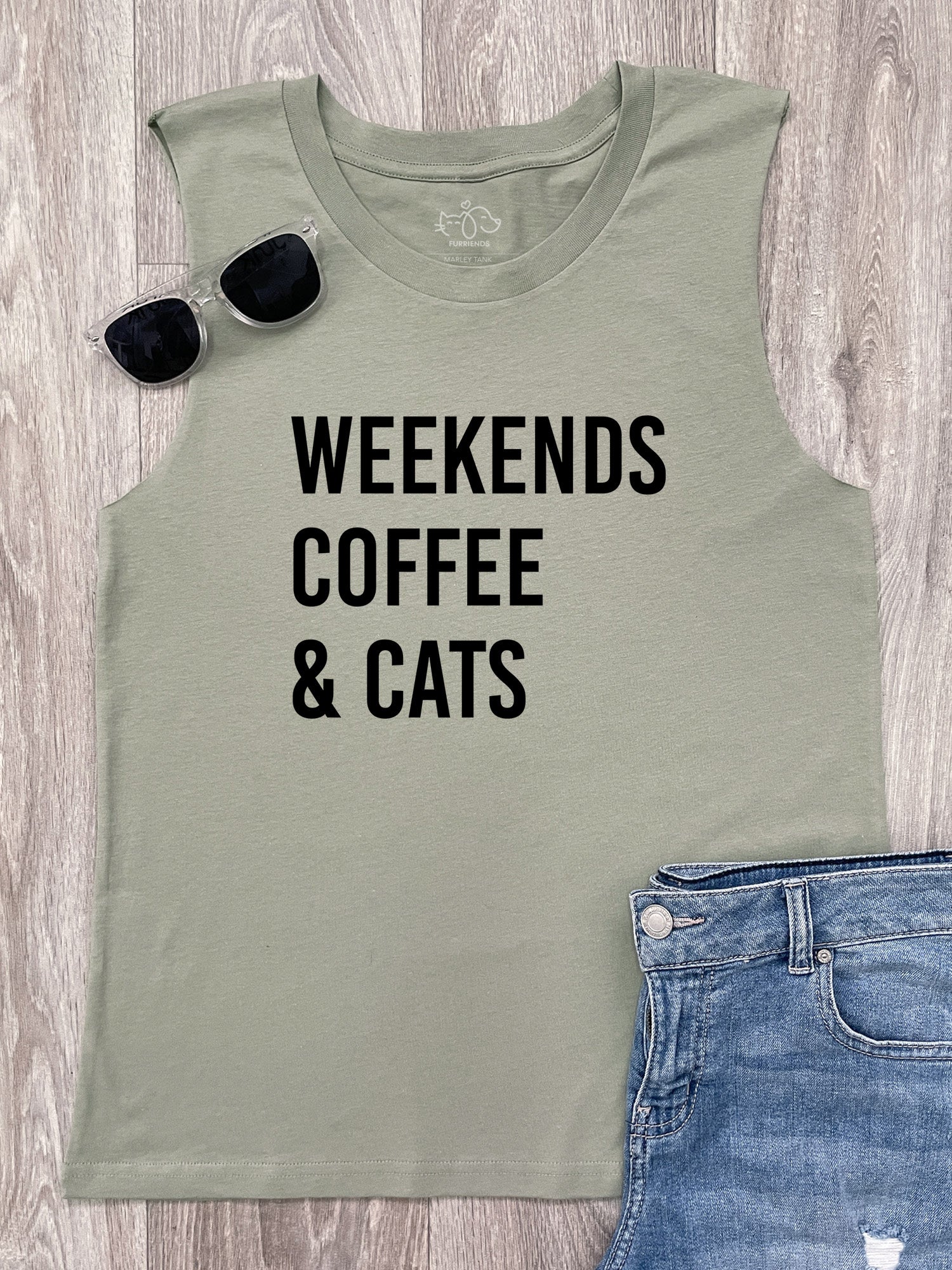 Weekends Coffee & Cats Marley Tank