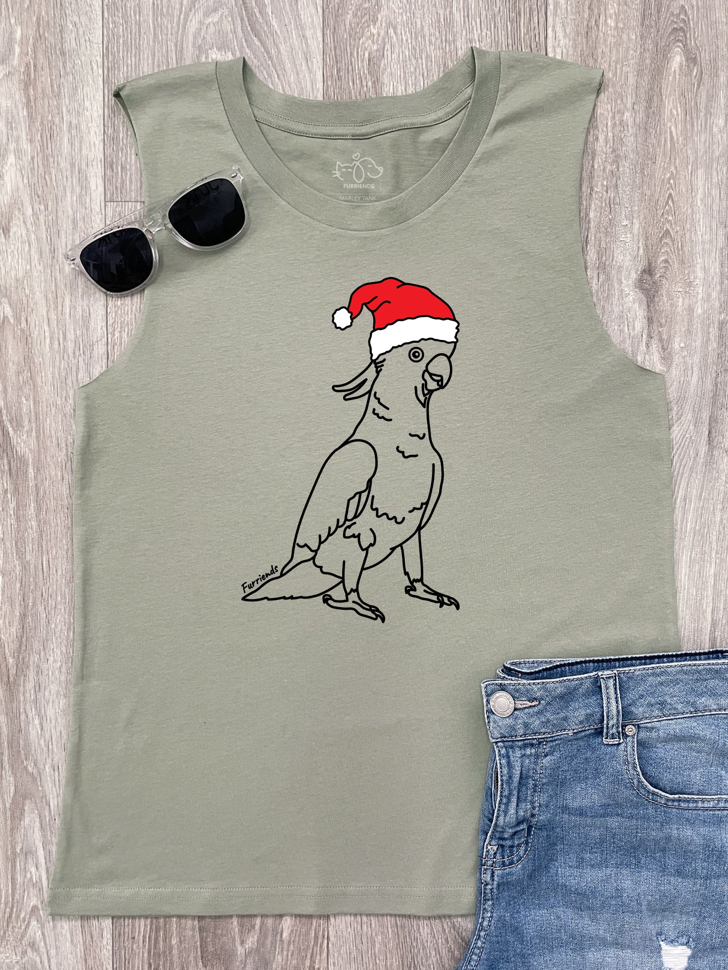 Sulphur-Crested Cockatoo Christmas Edition Marley Tank