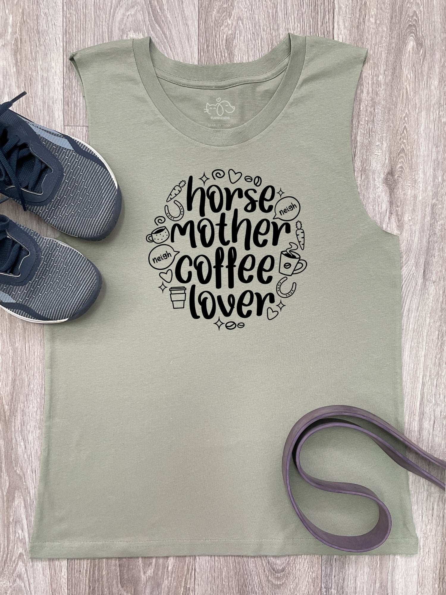Horse Mother Coffee Lover Marley Tank