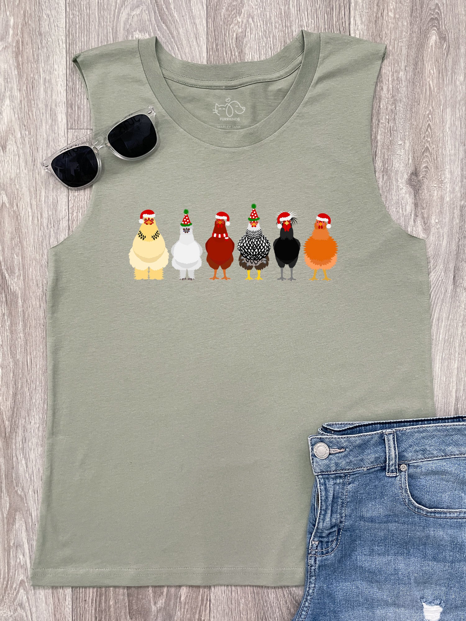 Merry Clucking Christmas Marley Tank