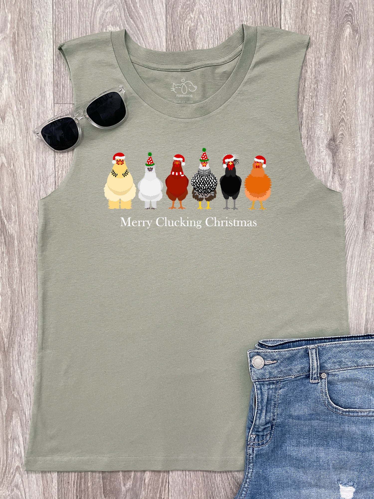 Merry Clucking Christmas Marley Tank