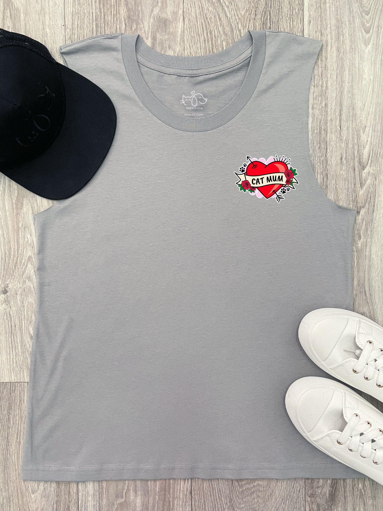 Cat Mum Heart Tattoo Marley Tank