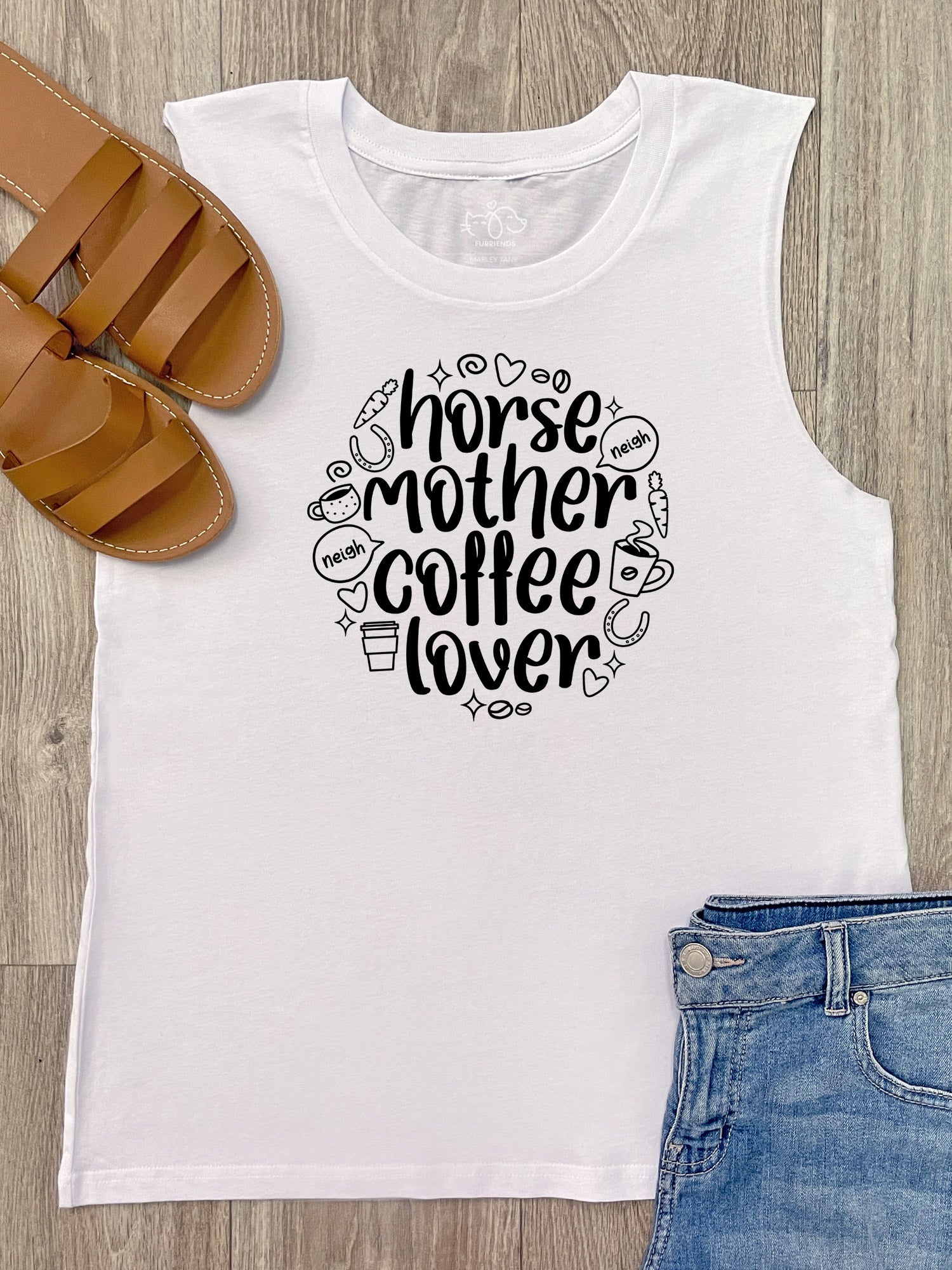 Horse Mother Coffee Lover Marley Tank