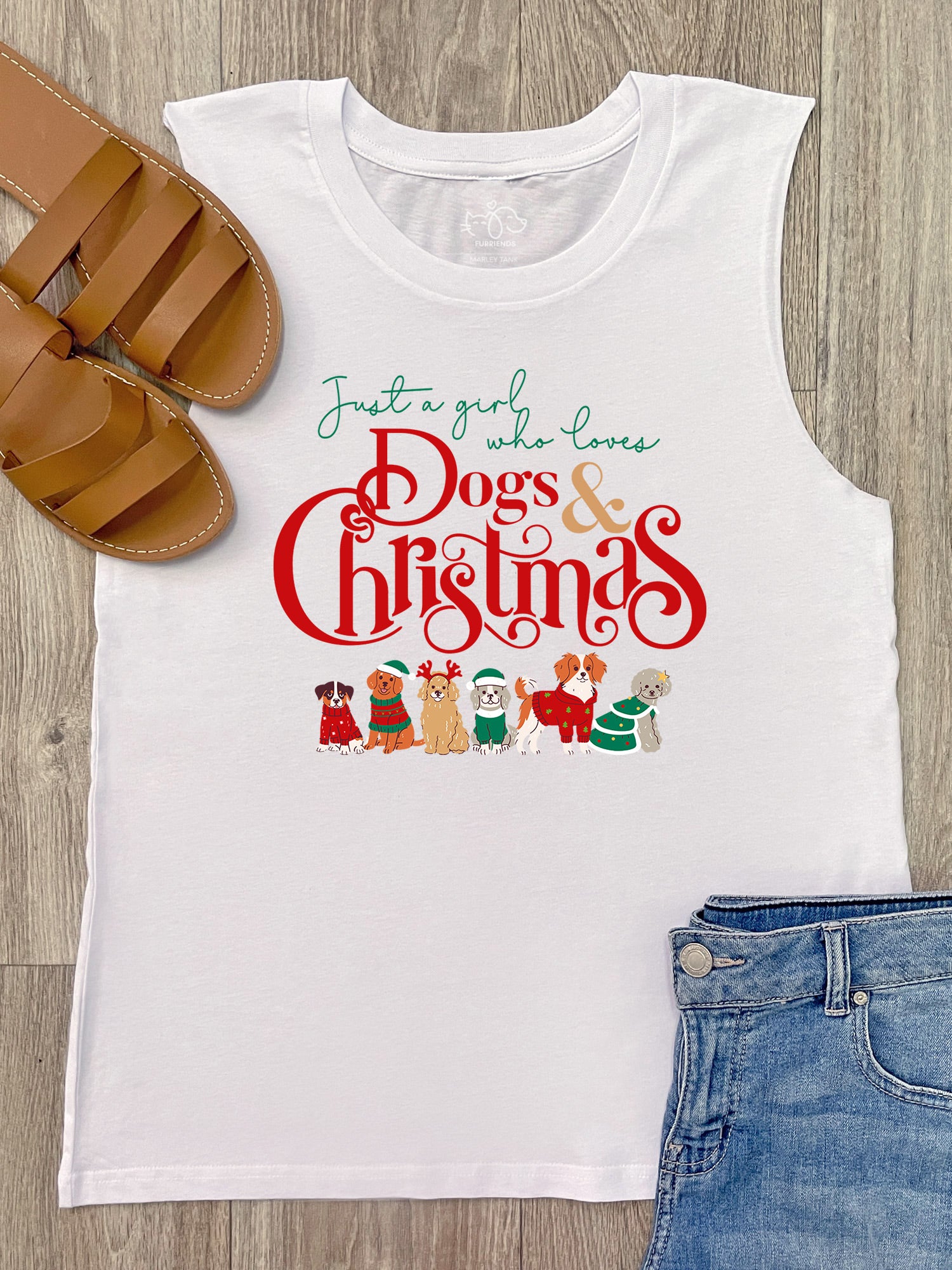 Just A Girl Who Loves Dogs & Christmas Marley Tank