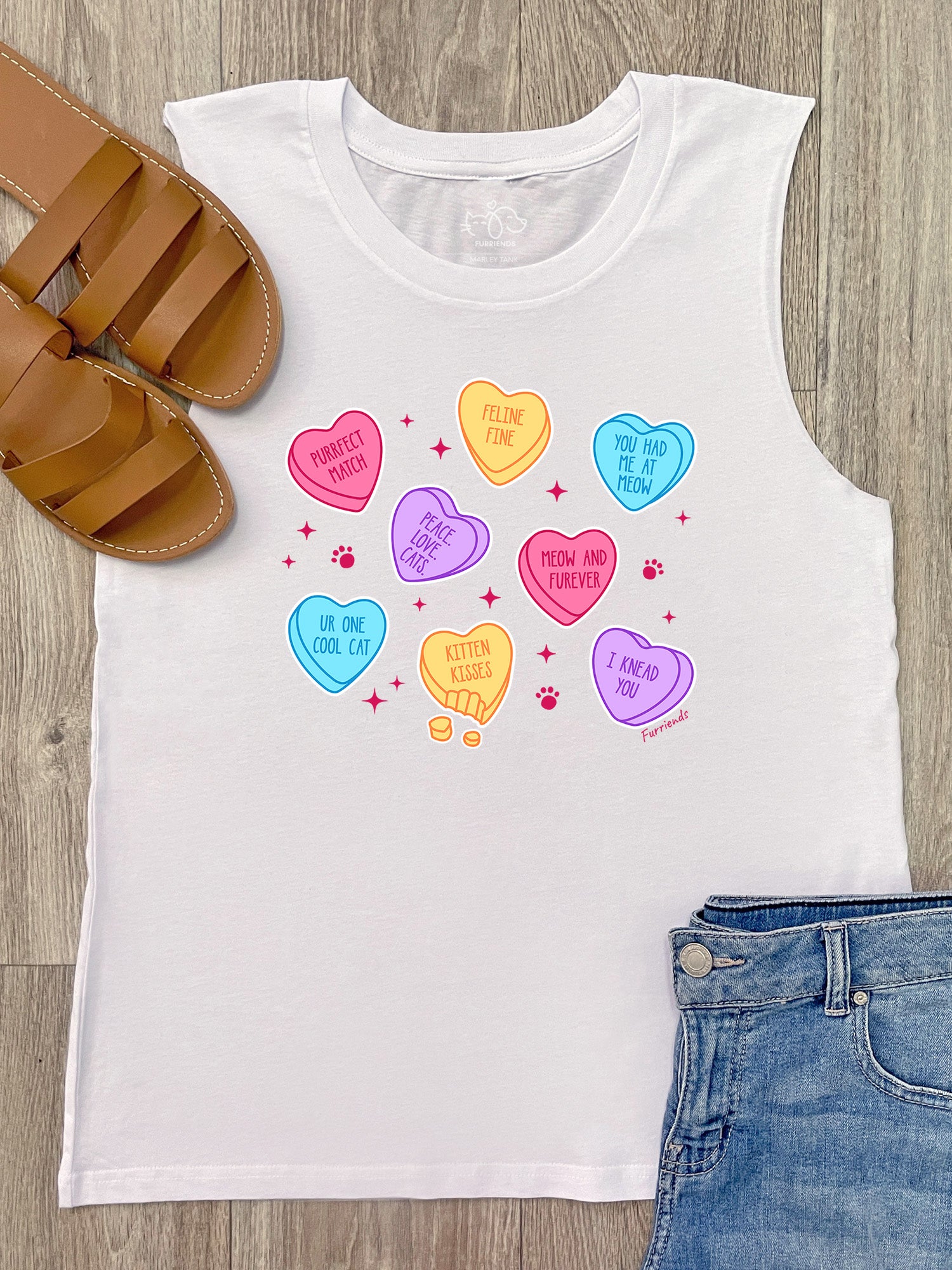 Candy Hearts - Cat Marley Tank