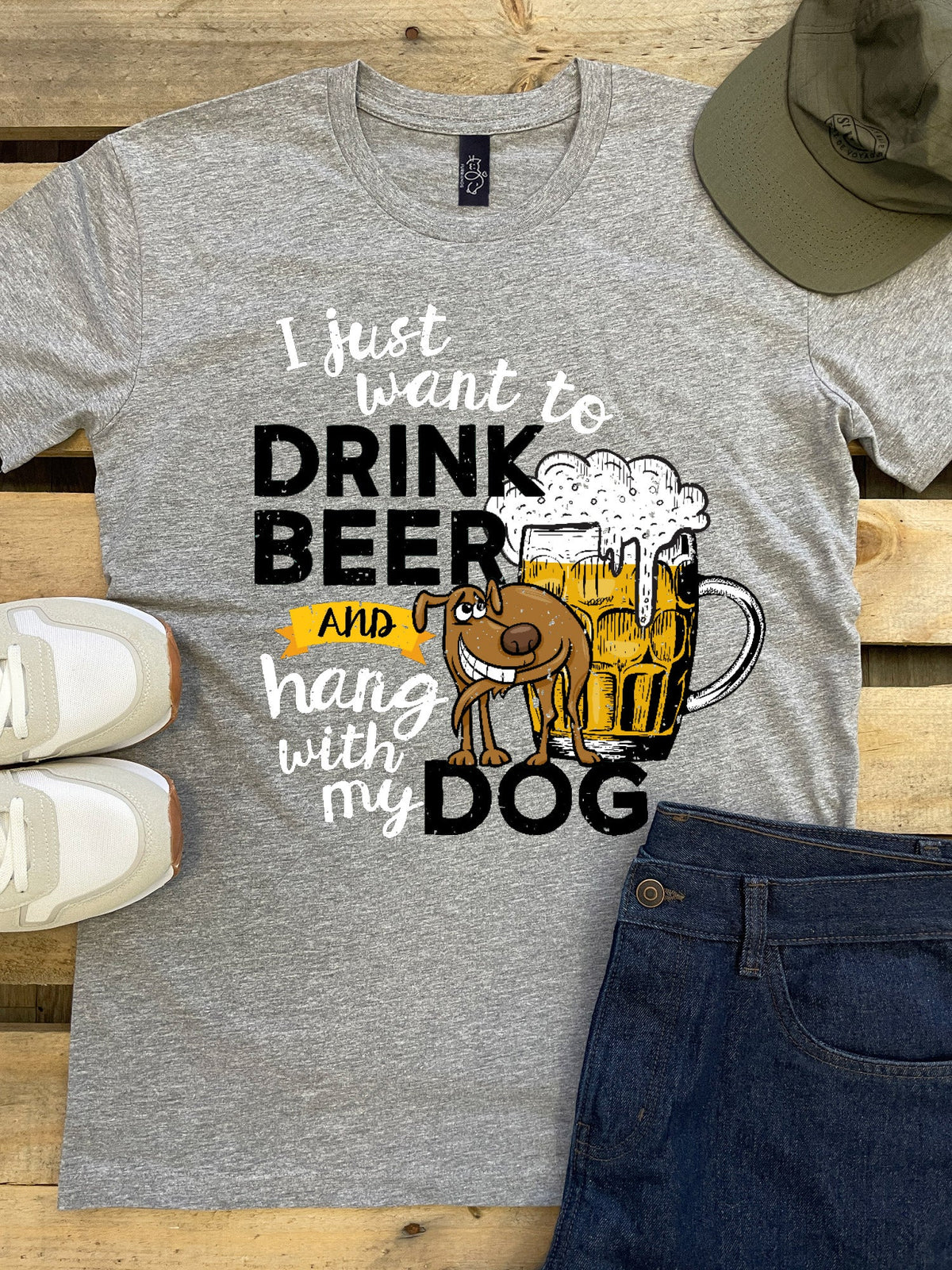 Drink Beer &amp; Hang With My Dog Essential Unisex Tee (SIZE 3XL) ***SALE***