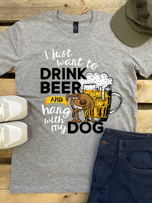 Drink Beer & Hang With My Dog Essential Unisex Tee (SIZE 3XL) ***SALE***