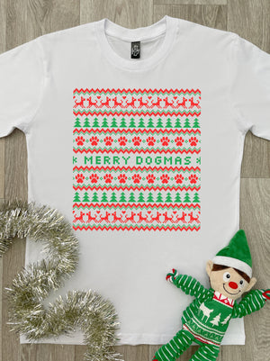 Merry Dogmas Ugly Sweater Essential Unisex Tee (SIZE L, BLACK) ***SALE***