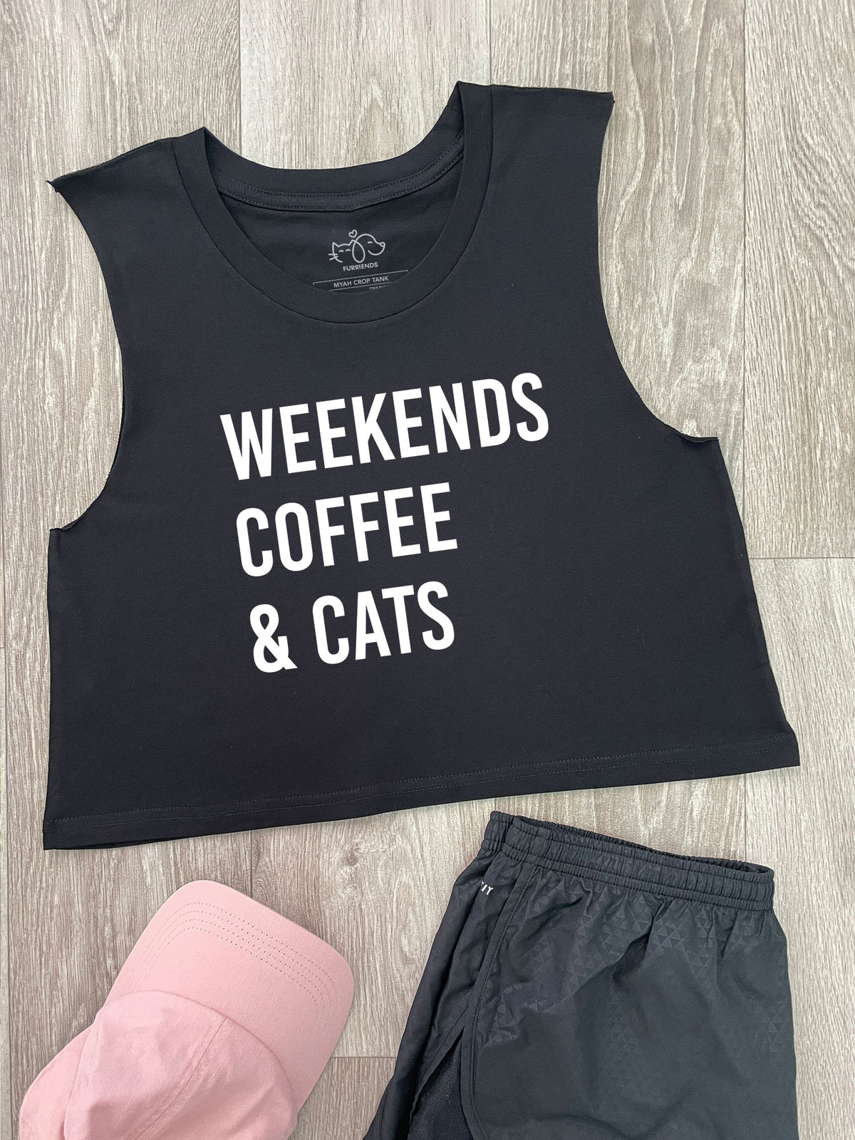 Weekends Coffee &amp; Cats Myah Crop Tank