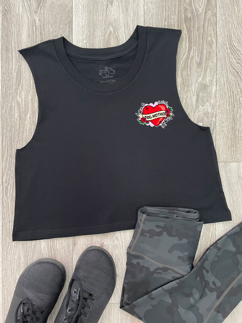 Dog Mother Heart Tattoo Myah Crop Tank