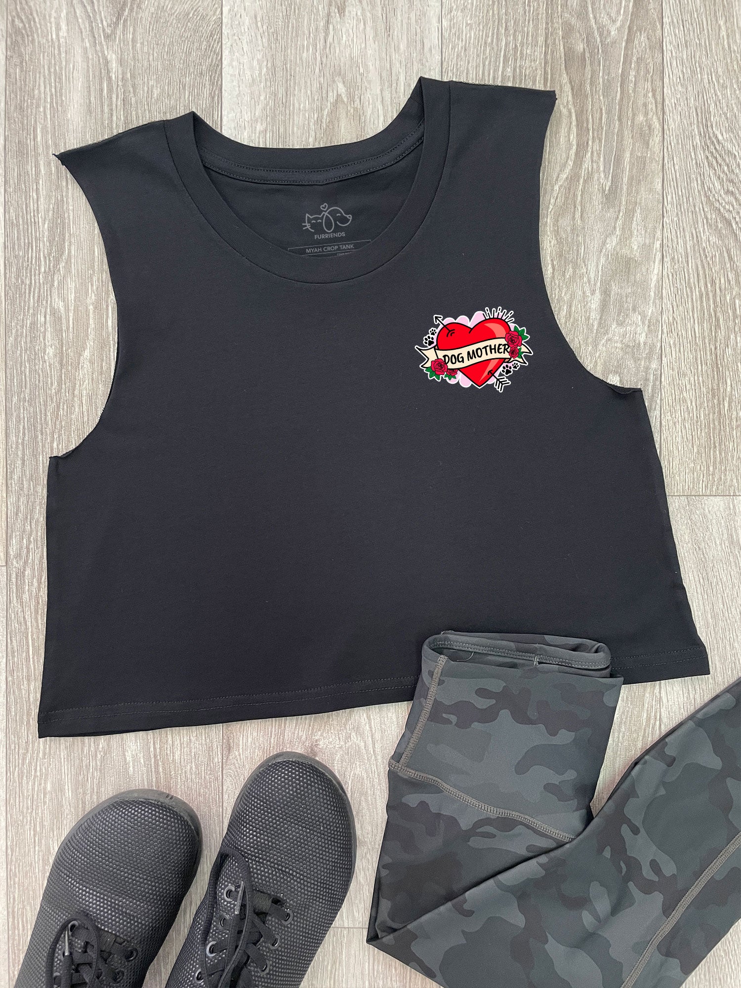 Dog Mother Heart Tattoo Myah Crop Tank