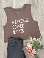 Weekends Coffee & Cats Myah Crop Tank