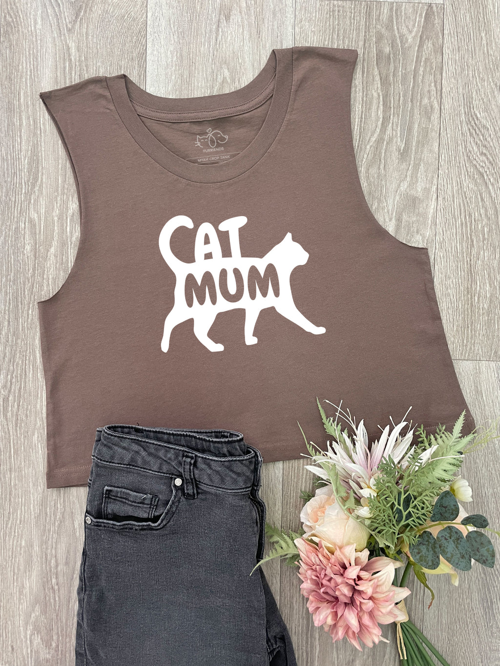 Cat Mum Silhouette Myah Crop Tank