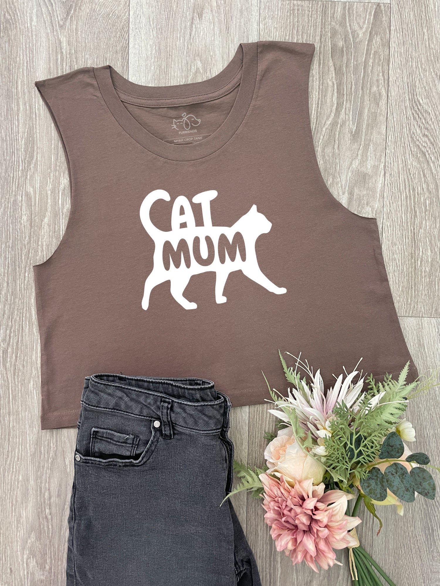 Cat Mum Silhouette Myah Crop Tank
