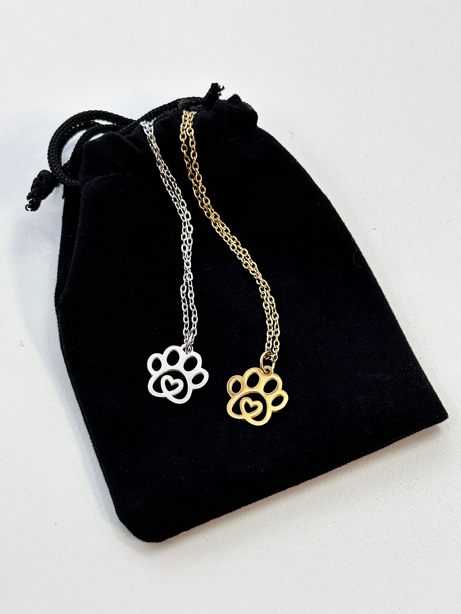Paw Print Heart Necklace