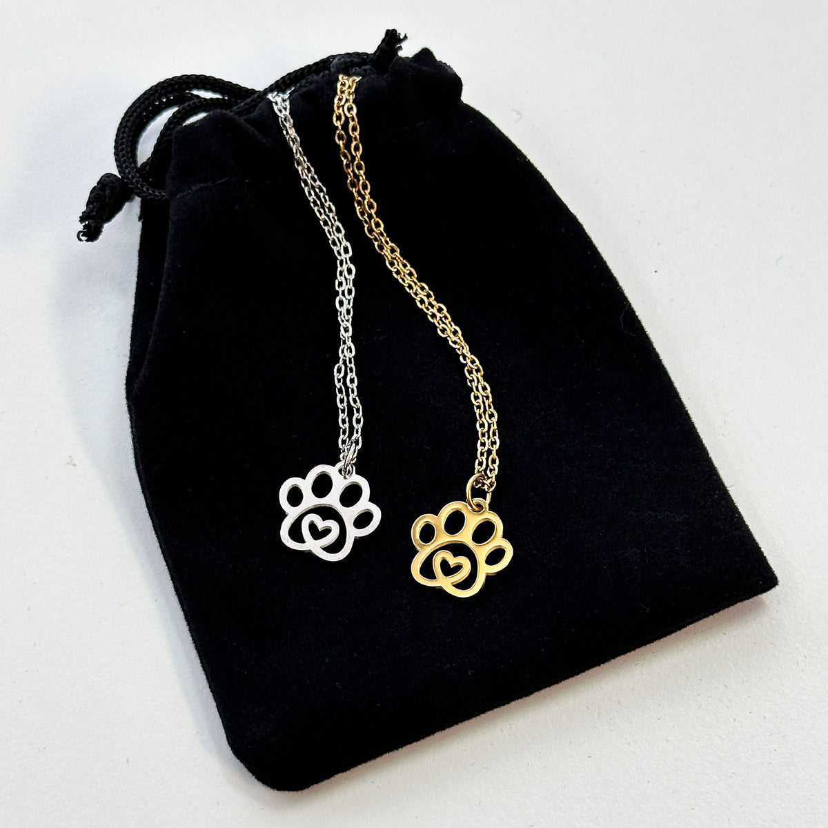 Paw Print Heart Necklace