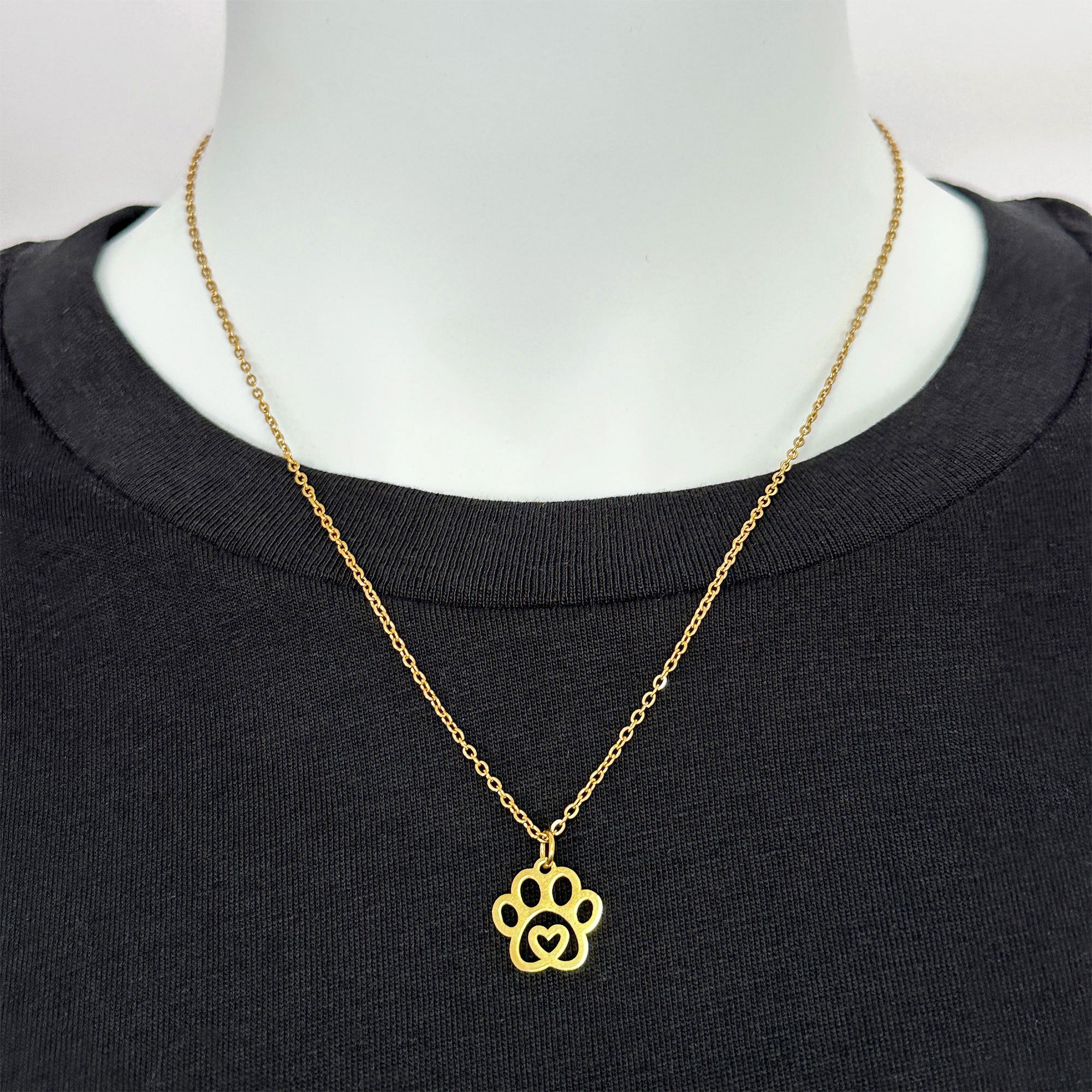 Paw Print Heart Necklace