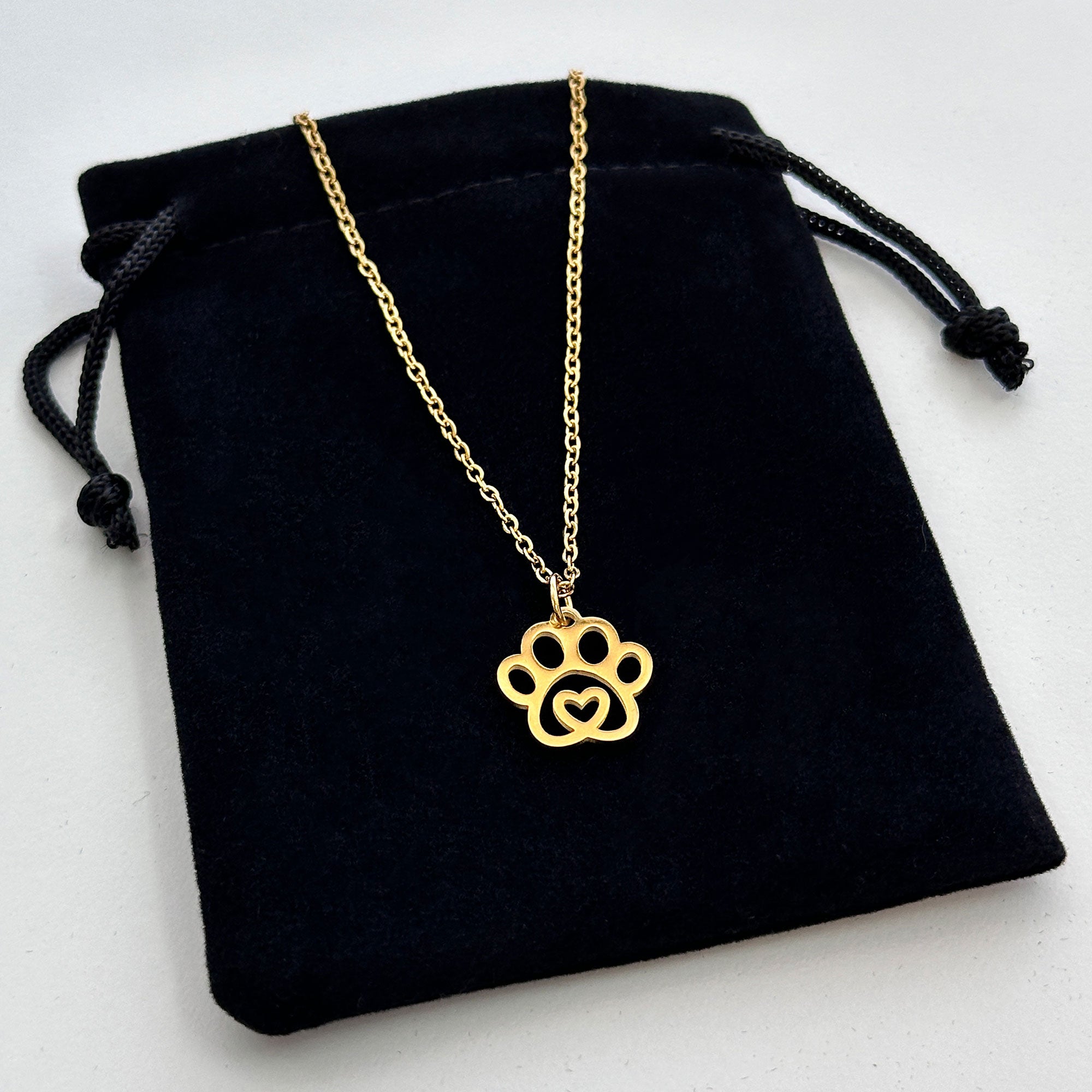 Paw Print Heart Necklace