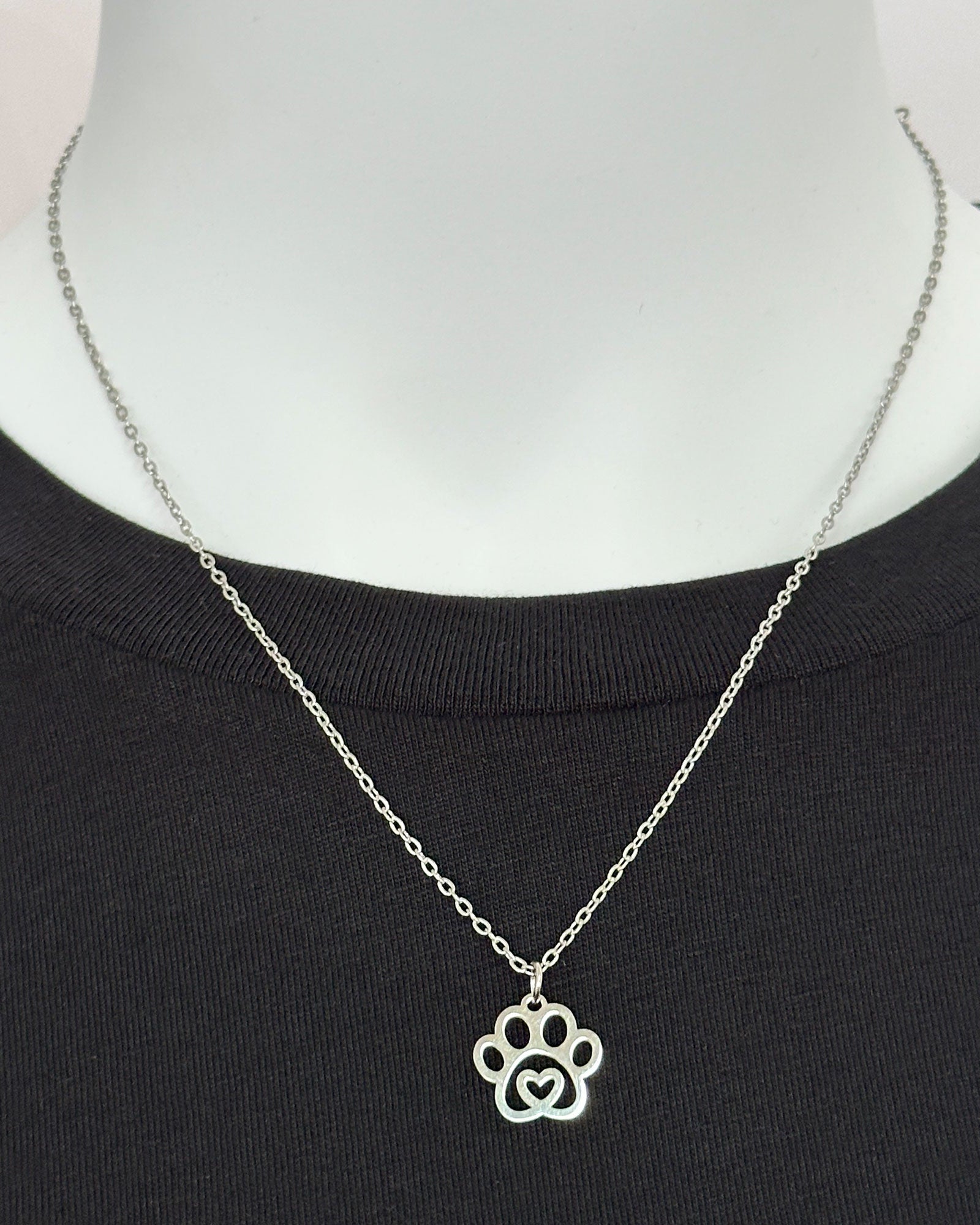 Paw Print Heart Necklace