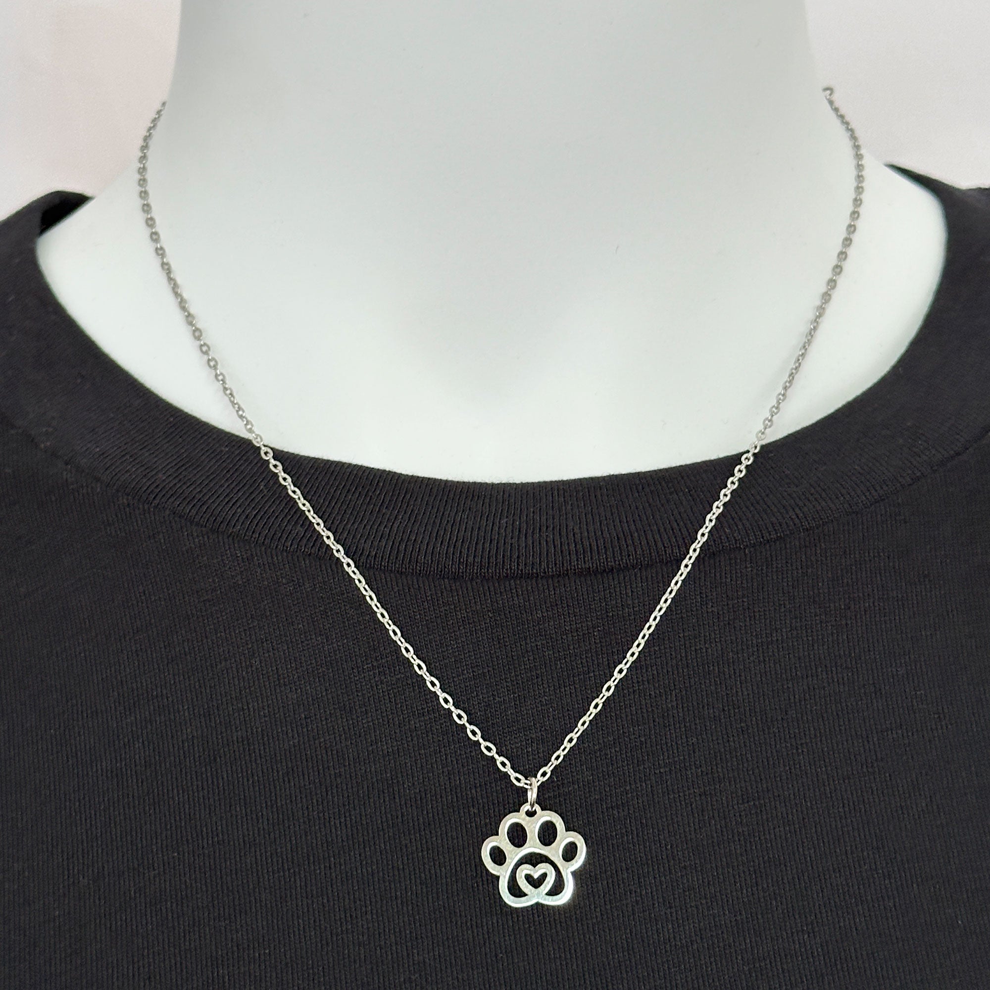 Paw Print Heart Necklace