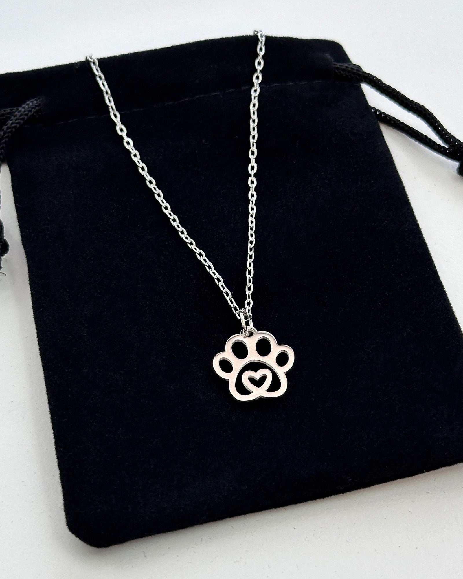 Paw Print Heart Necklace