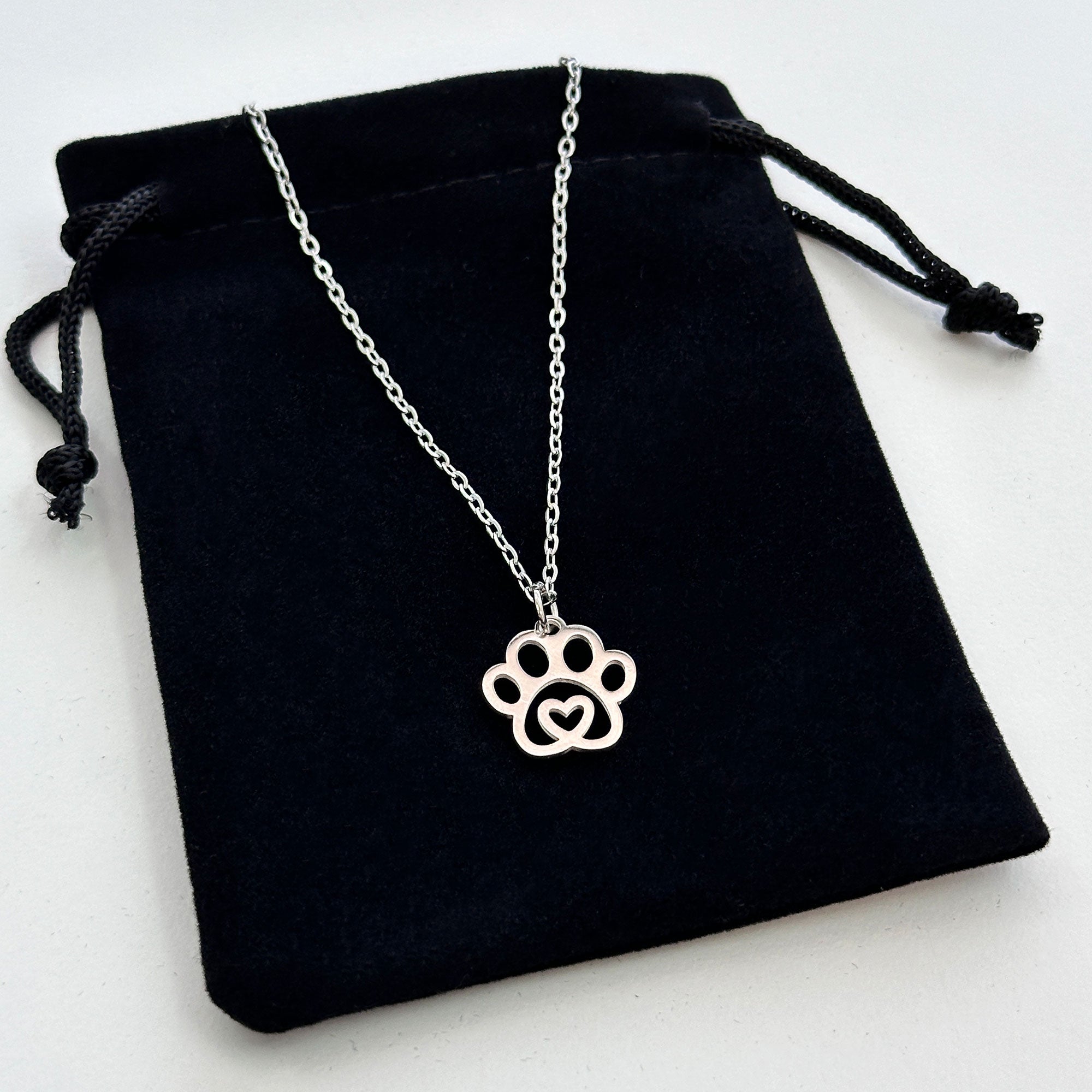 Paw Print Heart Necklace