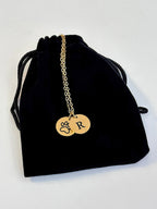 Gold Paw Print & Initial Pendant Necklace