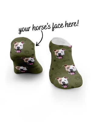 Custom Dog Face No-Show Socks