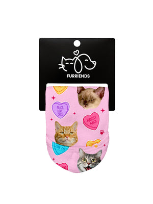 Custom Candy Hearts Pet Face No-Show Socks