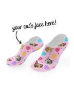 Custom Candy Hearts Pet Face No-Show Socks