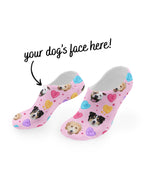 Custom Candy Hearts Pet Face No-Show Socks