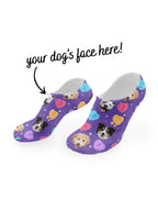 Custom Candy Hearts Pet Face No-Show Socks
