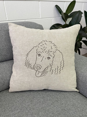 Standard Poodle Linen Cushion Cover