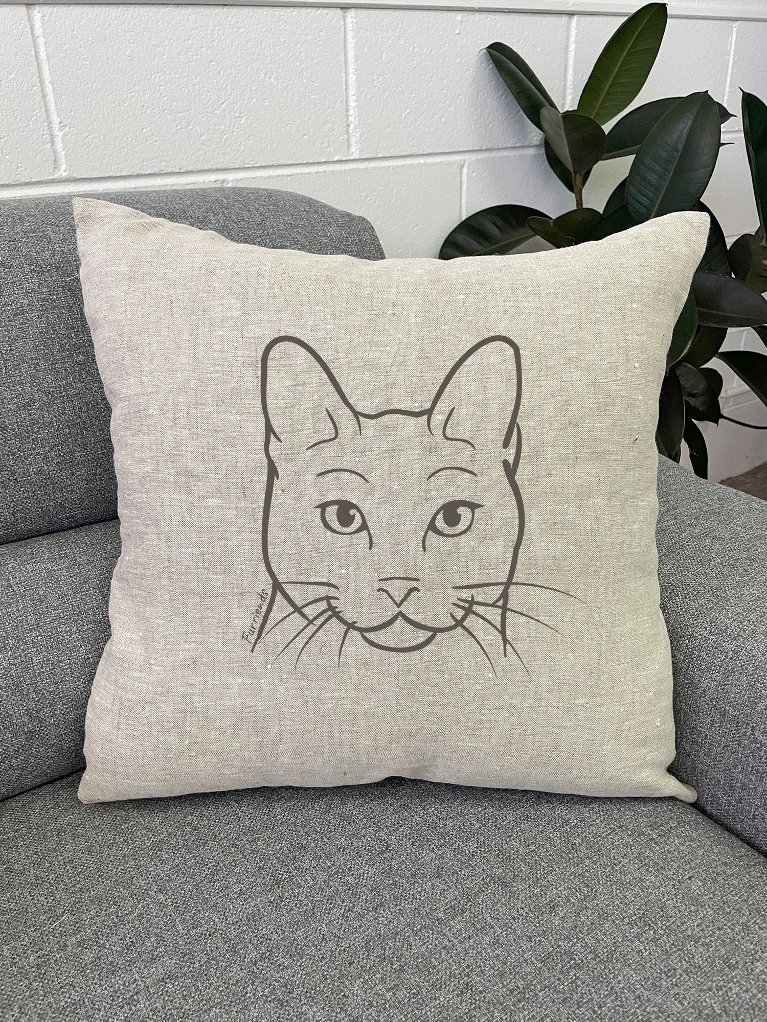 Russian Blue Linen Cushion Cover
