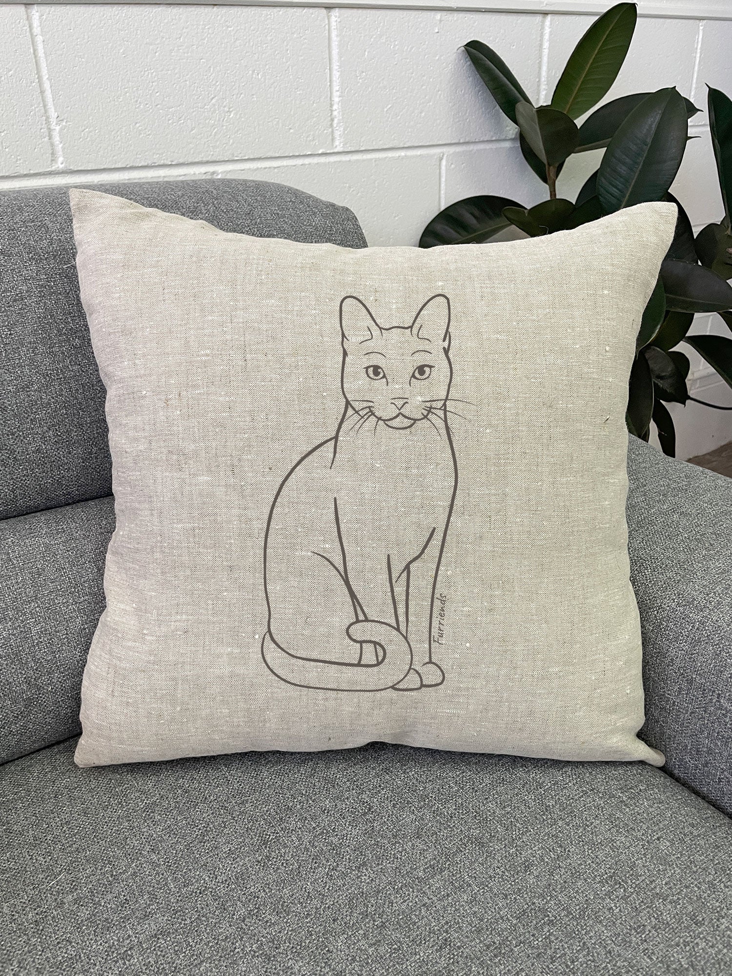 Russian Blue Linen Cushion Cover