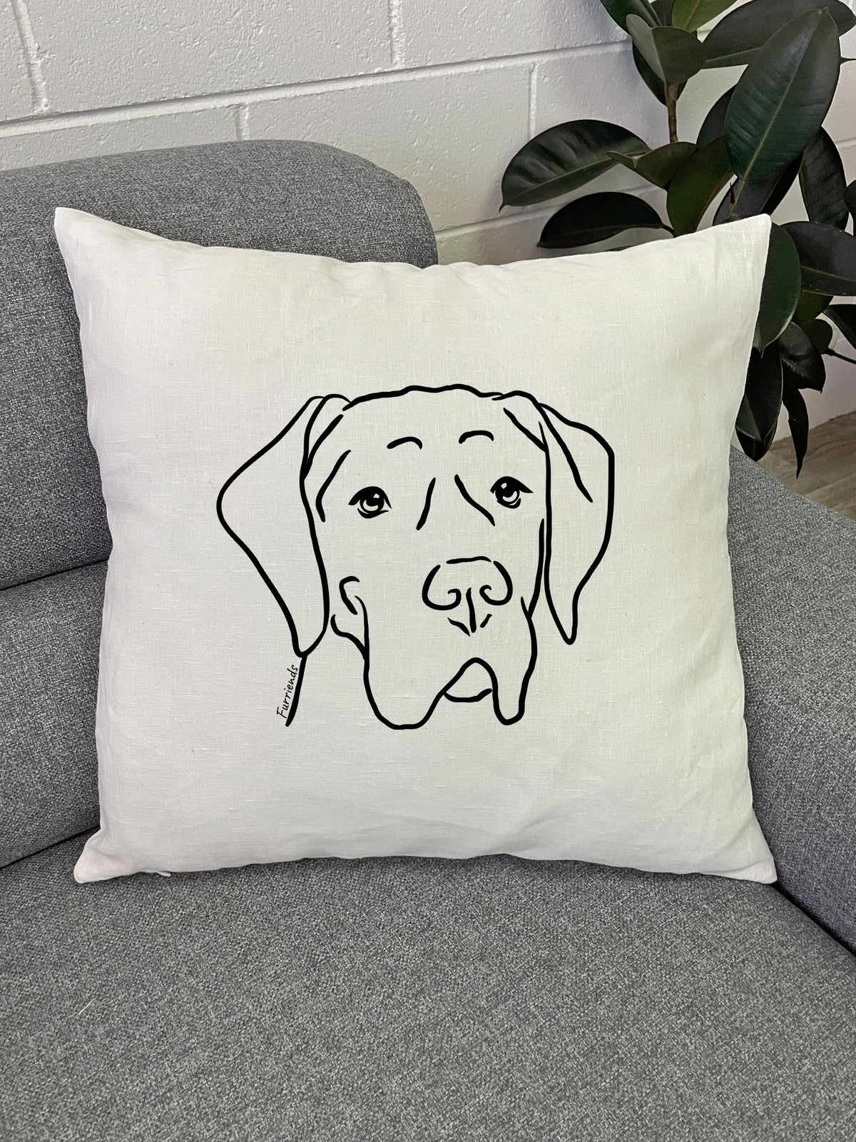 Great Dane Linen Cushion Cover