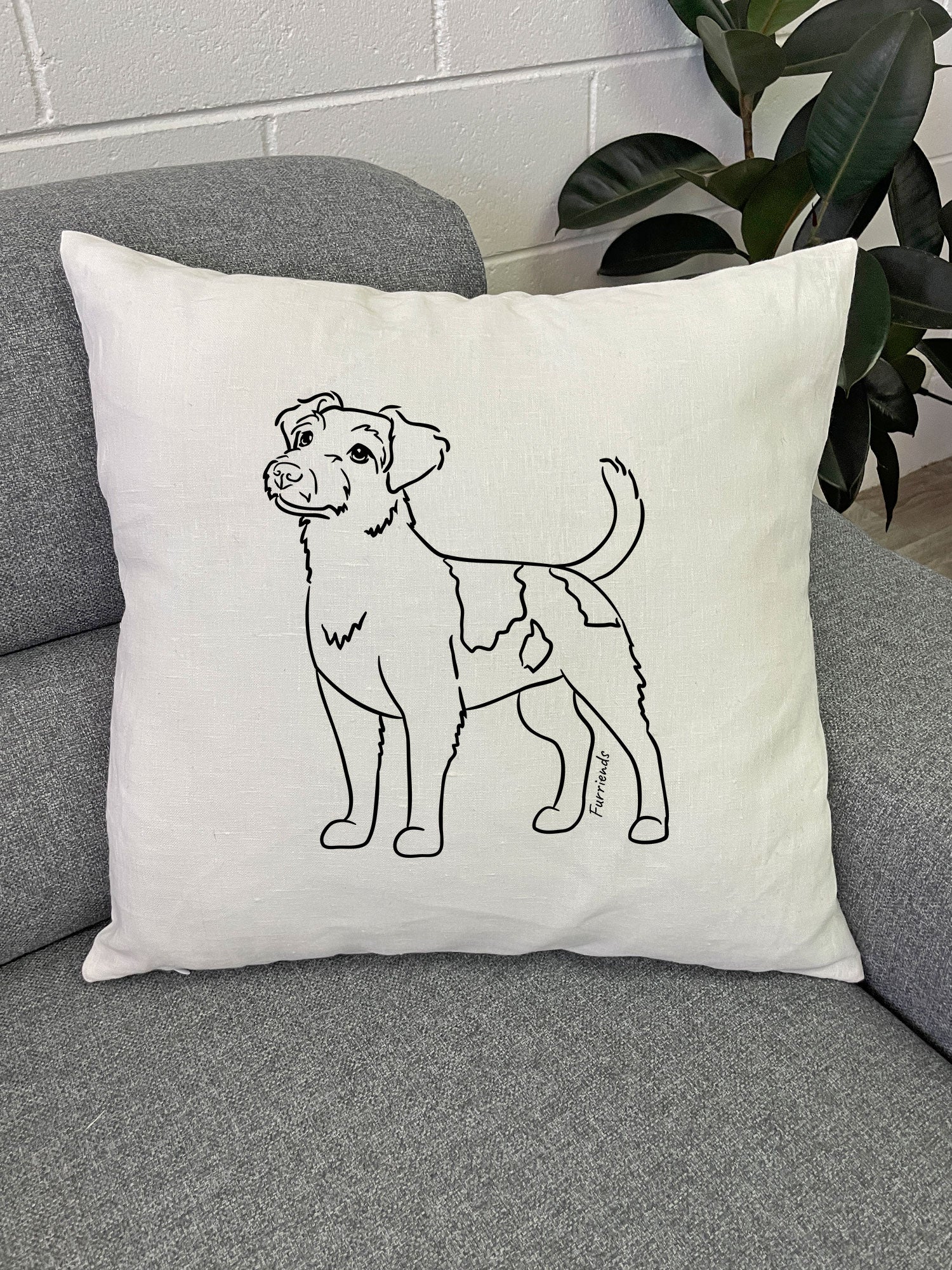 Jack Russell Terrier (Rough Coat) Linen Cushion Cover