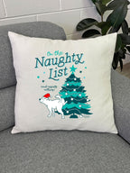 On The Naughty List - Dog Linen Cushion Cover
