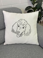 Poodle Linen Cushion Cover