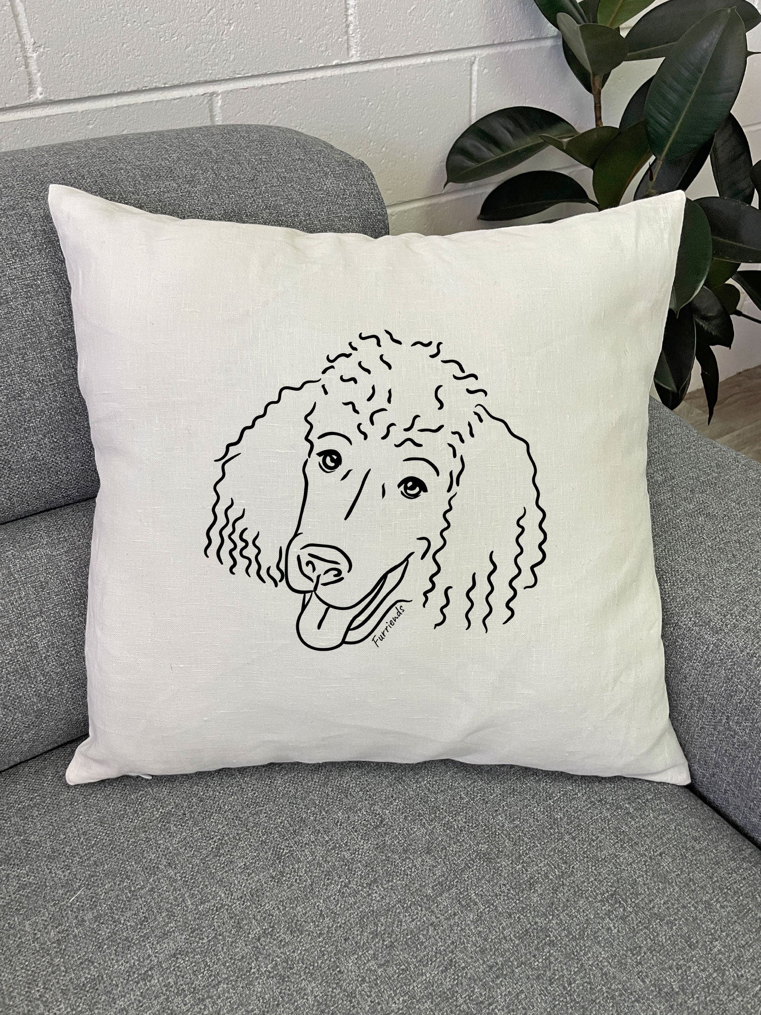 Standard Poodle Linen Cushion Cover