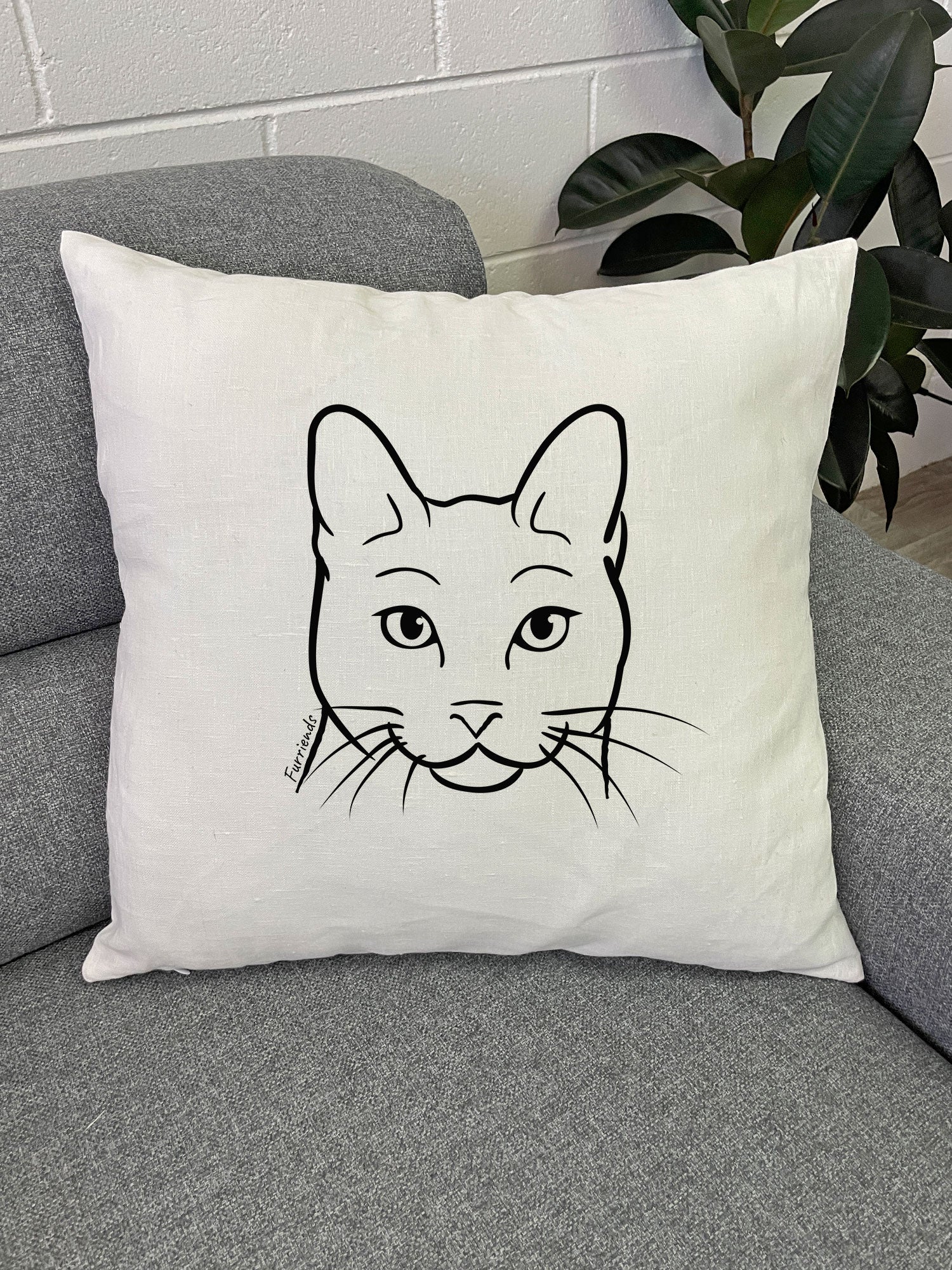 Russian Blue Linen Cushion Cover