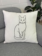 Russian Blue Linen Cushion Cover