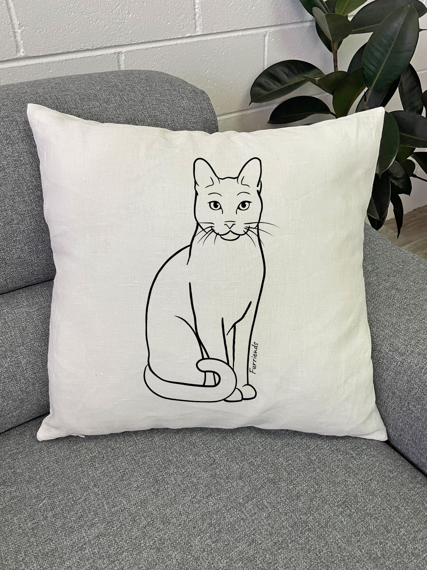 Russian Blue Linen Cushion Cover