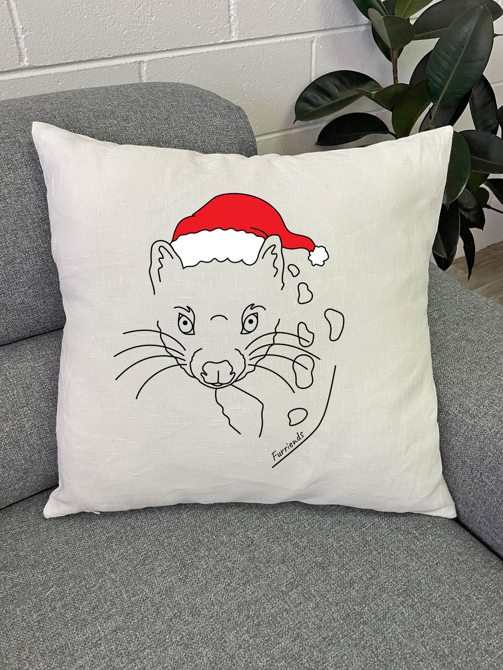 Spotted-Tailed Quoll Christmas Edition Linen Cushion Cover