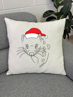 Spotted-Tailed Quoll Christmas Edition Linen Cushion Cover