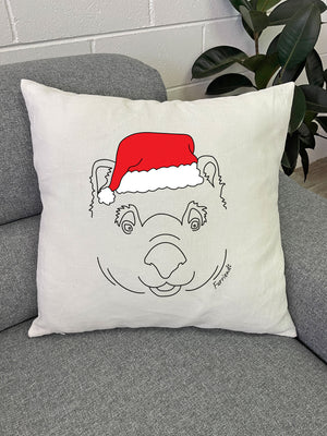Wombat Christmas Edition Linen Cushion Cover