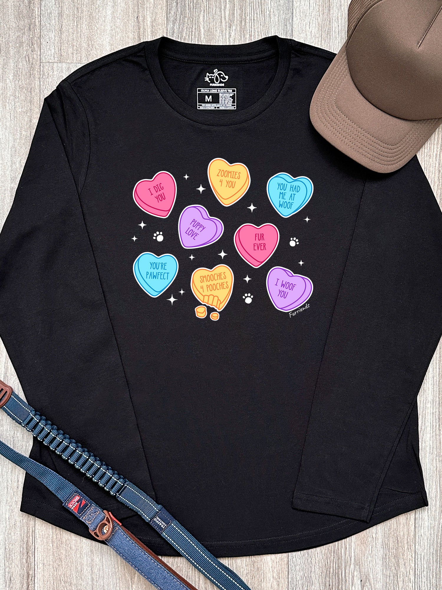 Candy Hearts - Dog Olivia Long Sleeve Tee