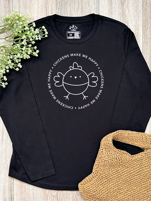 Chickens Make Me Happy Olivia Long Sleeve Tee